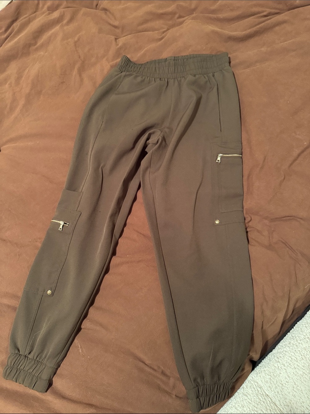 Zara Olive Brown Cargo Jogger Pants for Women